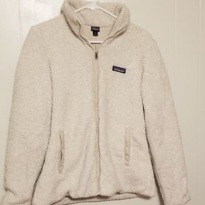 Fluffy white Patagonia coat